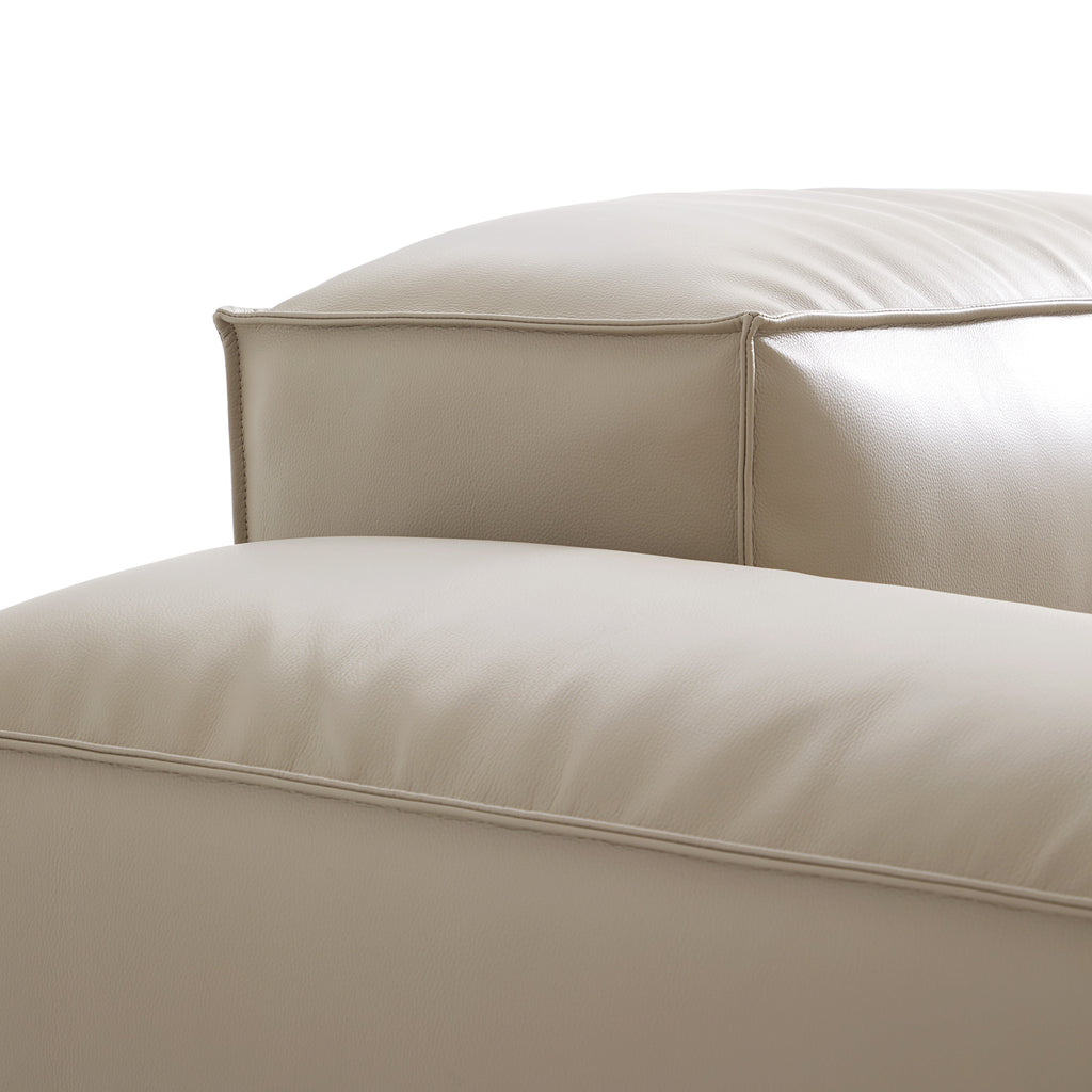 Canapé d'angle modulaire double face en cuir véritable gris foncé Cube