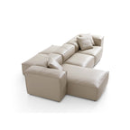 Canapé d'angle double face modulaire Cube en cuir véritable noir