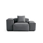 Fauteuil modulaire Cube en cuir véritable noir