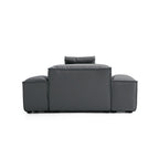 Fauteuil modulaire Cube en cuir véritable gris foncé