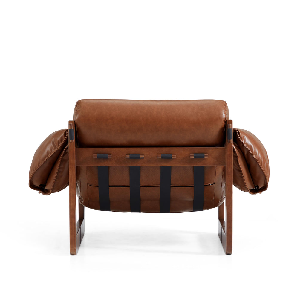 Fauteuil de salon rétro moderne en cuir