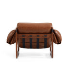 Fauteuil de salon rétro moderne en cuir