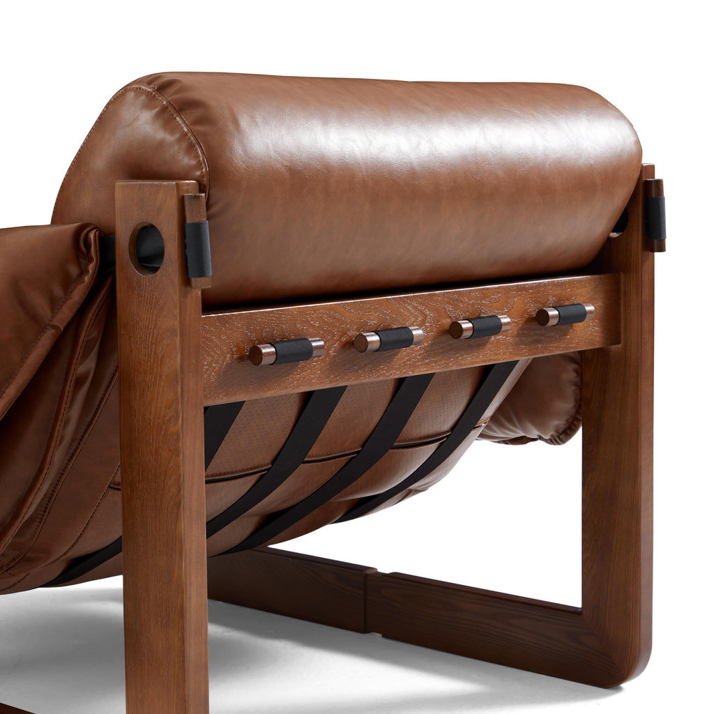 Fauteuil de salon rétro moderne en cuir