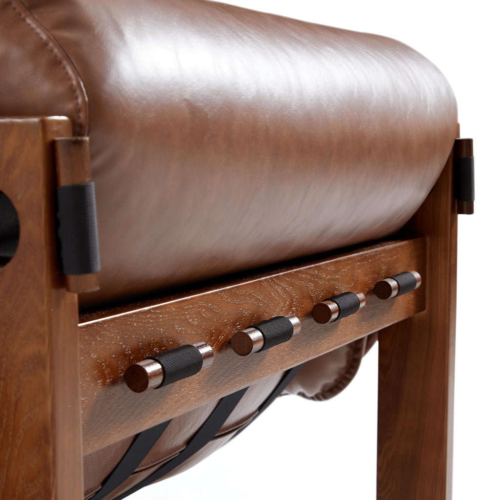 Fauteuil de salon rétro moderne en cuir