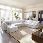 Canapé sectionnel et pouf en L Tender Wabi-Sabi gris