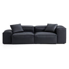 Canapé modulaire Cube en cuir véritable marron