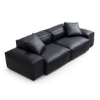 Canapé modulaire Cube en cuir véritable noir