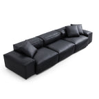 Canapé modulaire Cube en cuir véritable marron