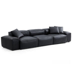 Canapé modulaire Cube en cuir véritable gris foncé