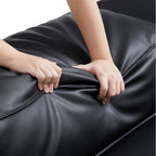 Canapé d'angle double face modulaire en cuir véritable kaki Cube