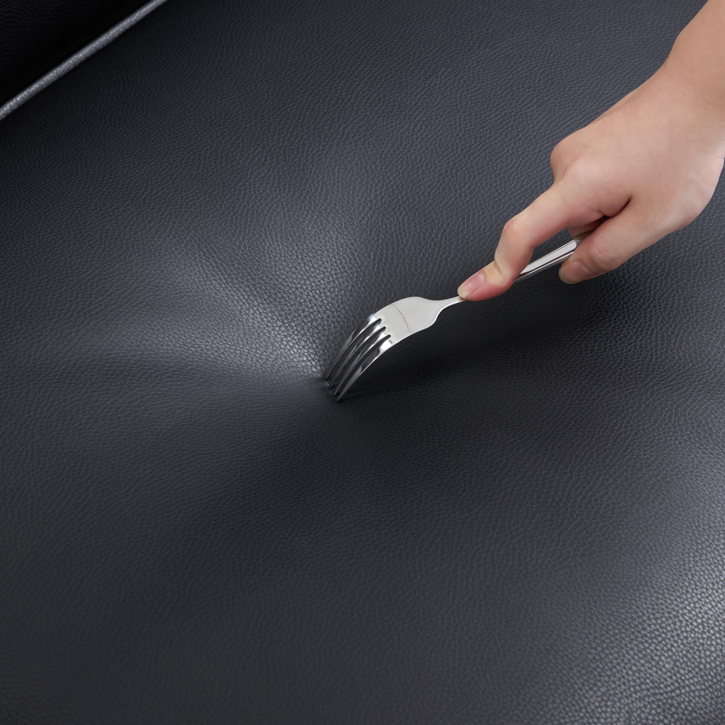 Canapé d'angle modulaire Cube en cuir véritable noir avec pouf