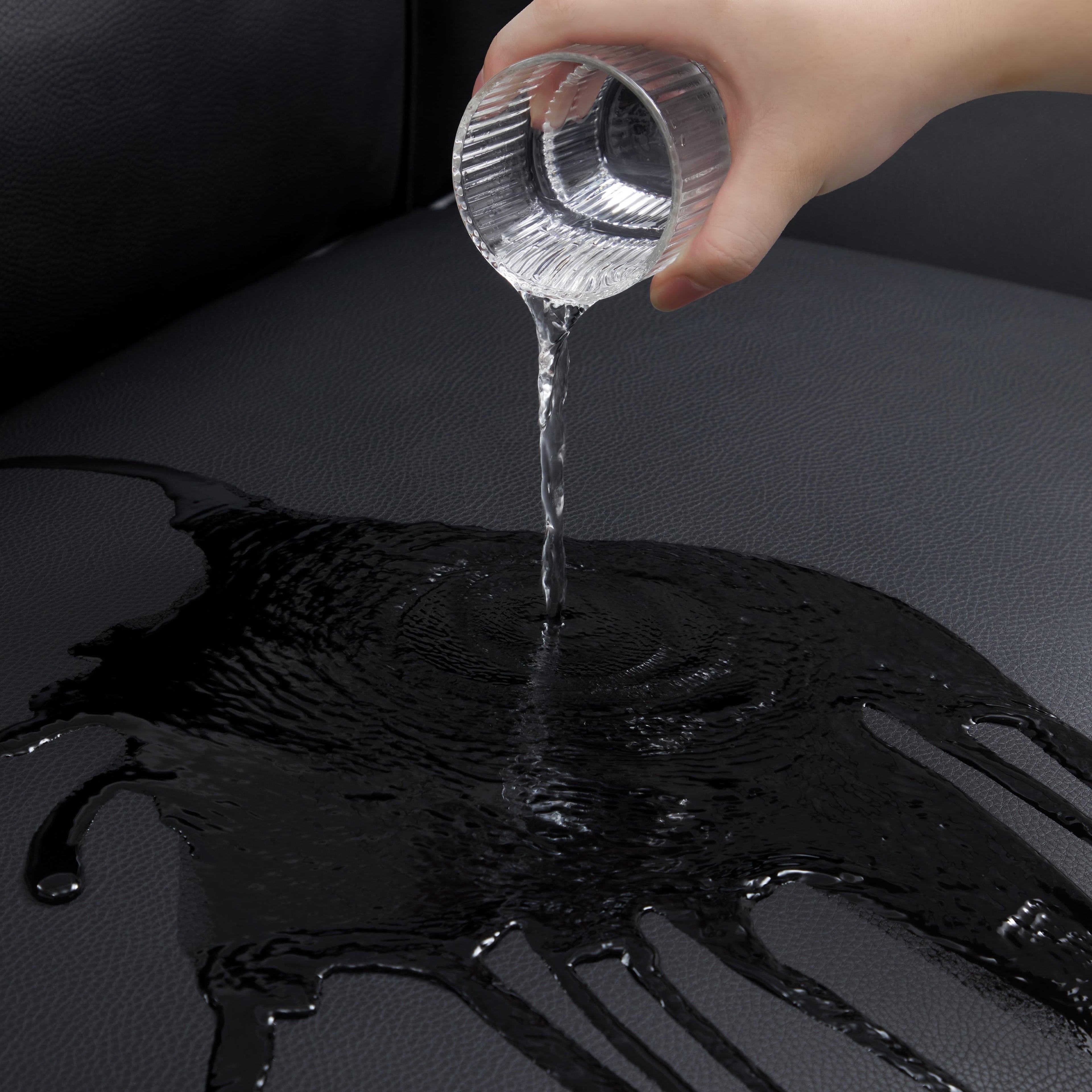 Canapé modulaire Cube en cuir véritable gris foncé