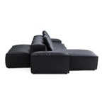 Canapé d'angle double face modulaire en cuir véritable kaki Cube