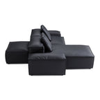 Canapé d'angle double face modulaire Cube en cuir véritable noir