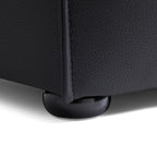 Canapé d'angle modulaire Cube en cuir véritable noir avec pouf