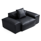 Fauteuil modulaire Cube en cuir véritable gris foncé
