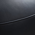 Pouf rond en cuir noir Monolith