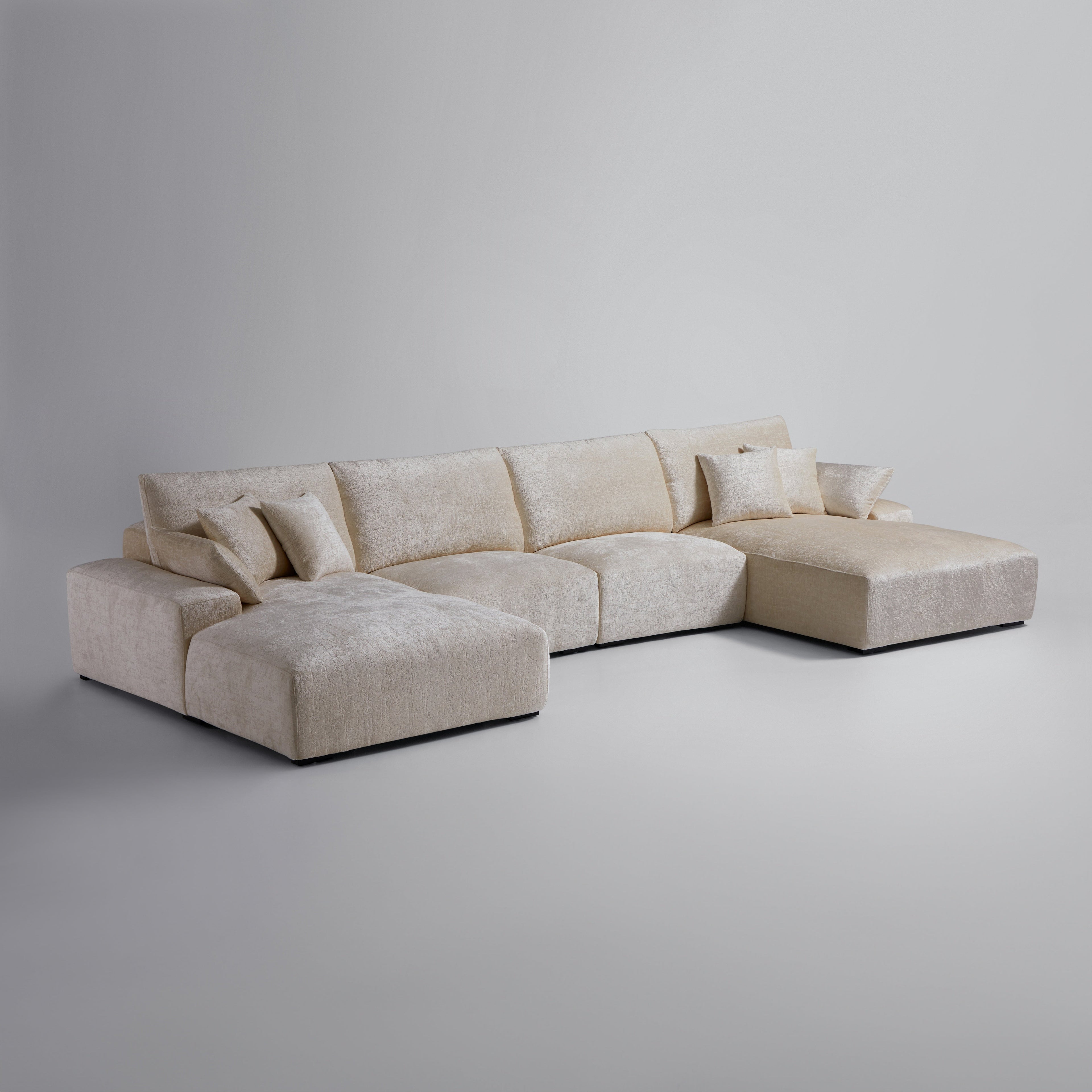 Le canapé sectionnel en U gris Empress