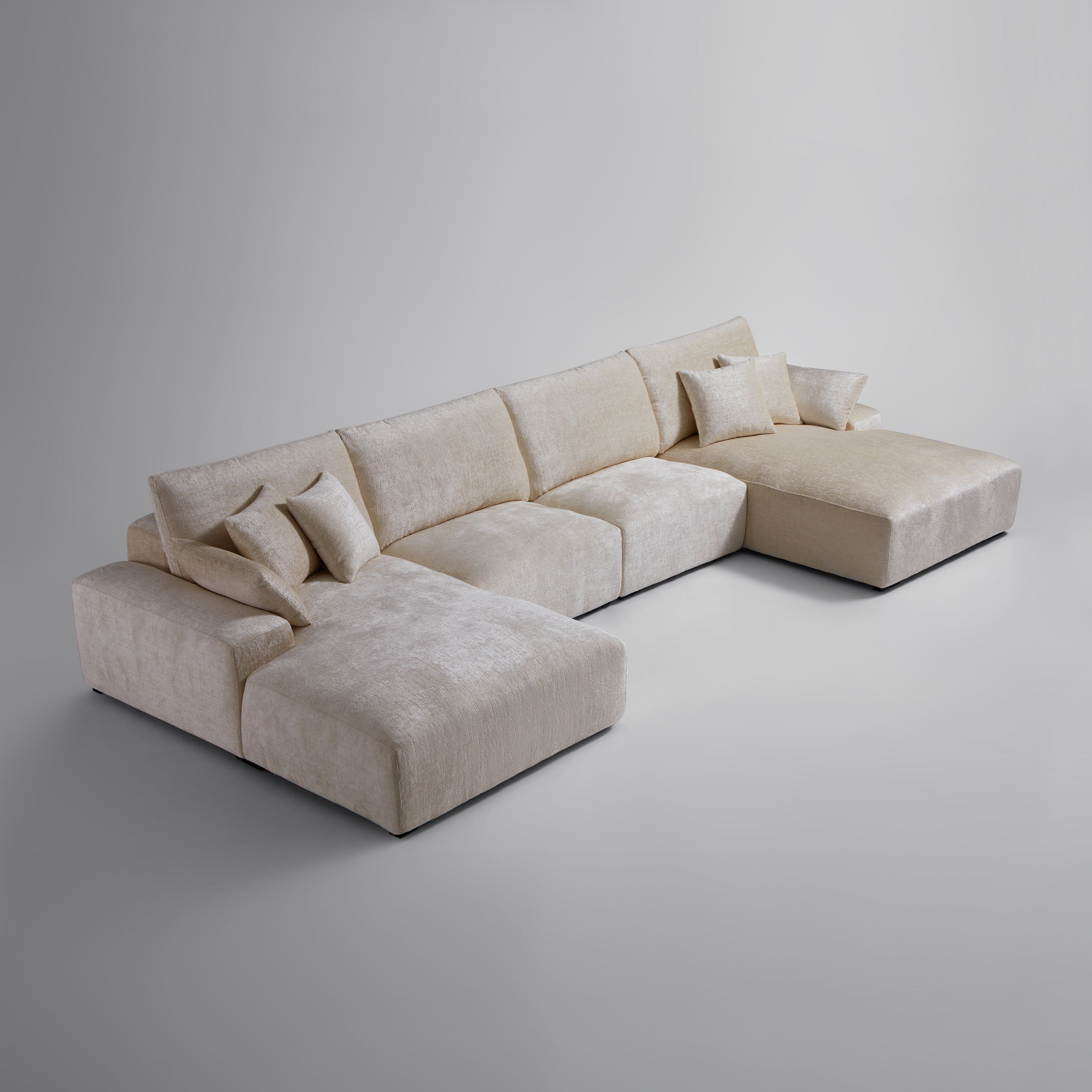 Le canapé d'angle en U jaune Empress