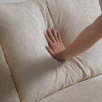 Le canapé et le pouf beiges Empress