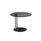 Table basse ronde en noyer ombré