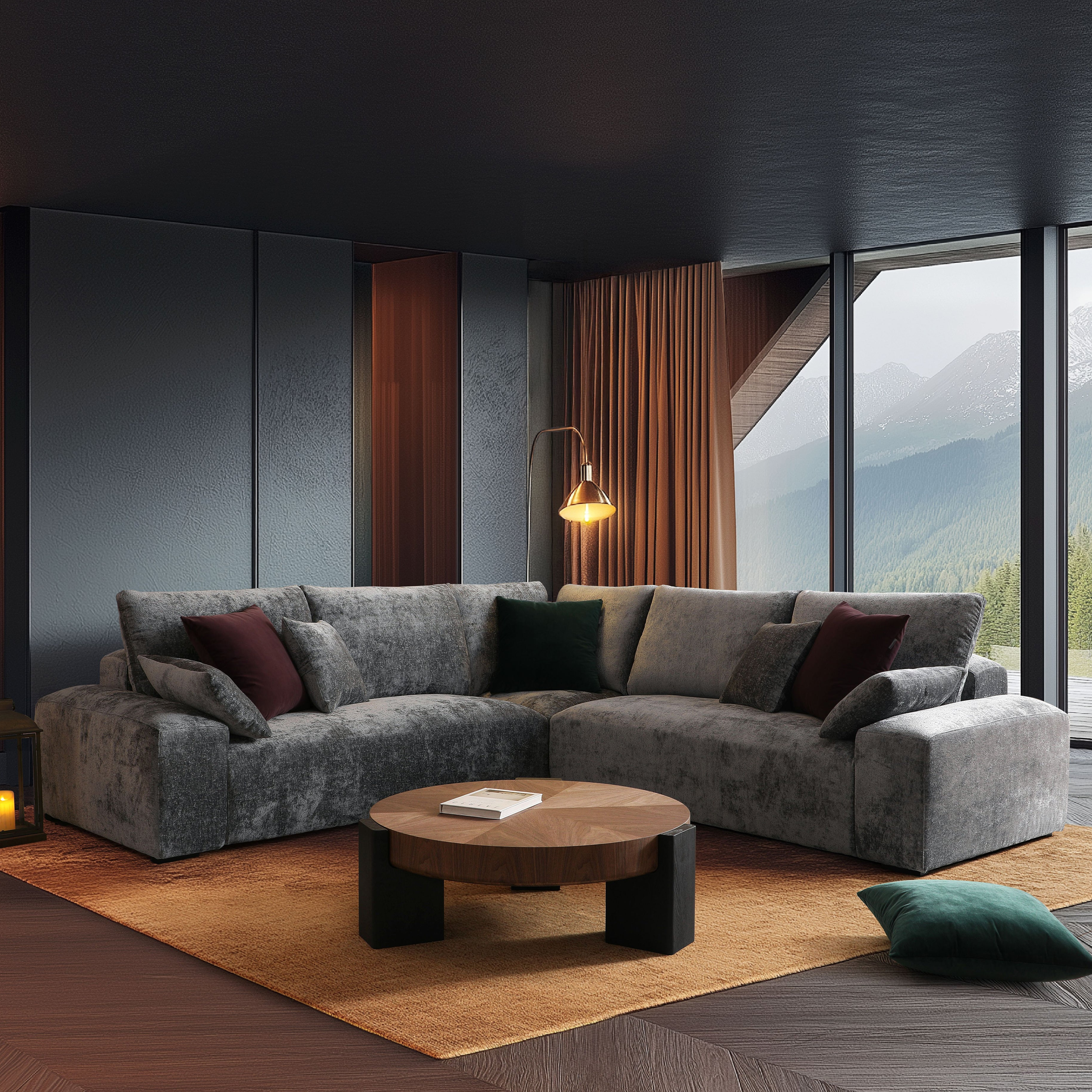 Le canapé d'angle sectionnel beige Empress