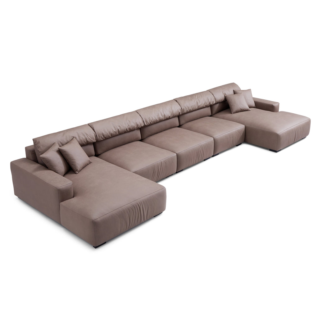 Canapé sectionnel double en châtaignier