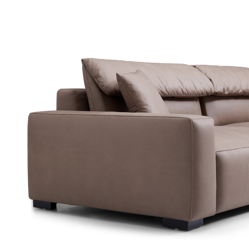 Canapé et pouf en châtaignier