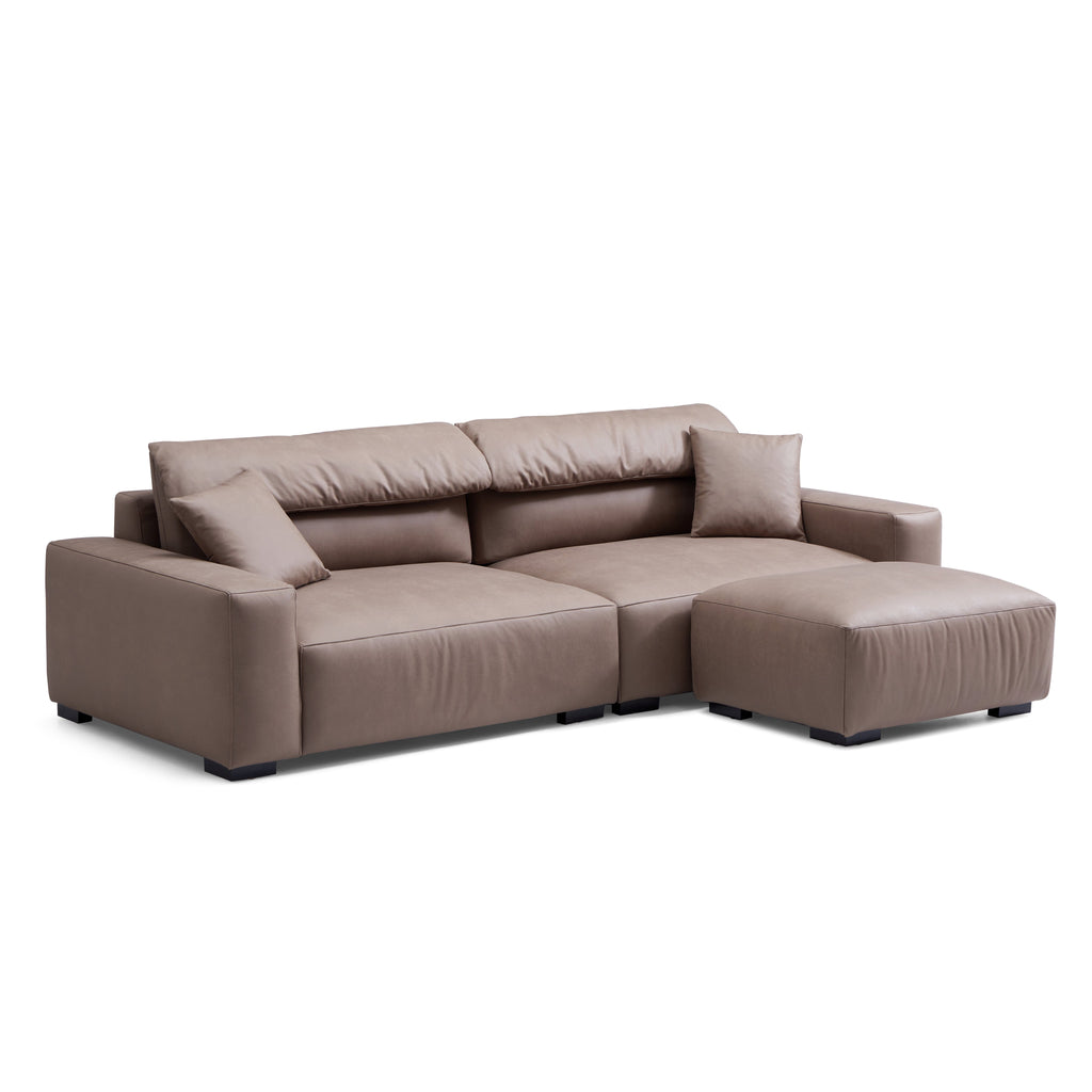 Canapé et pouf en châtaignier