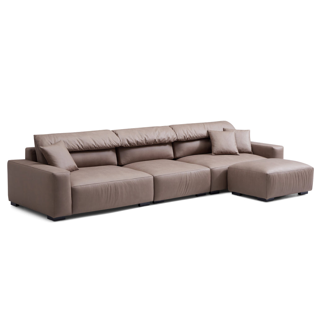 Canapé et pouf en châtaignier