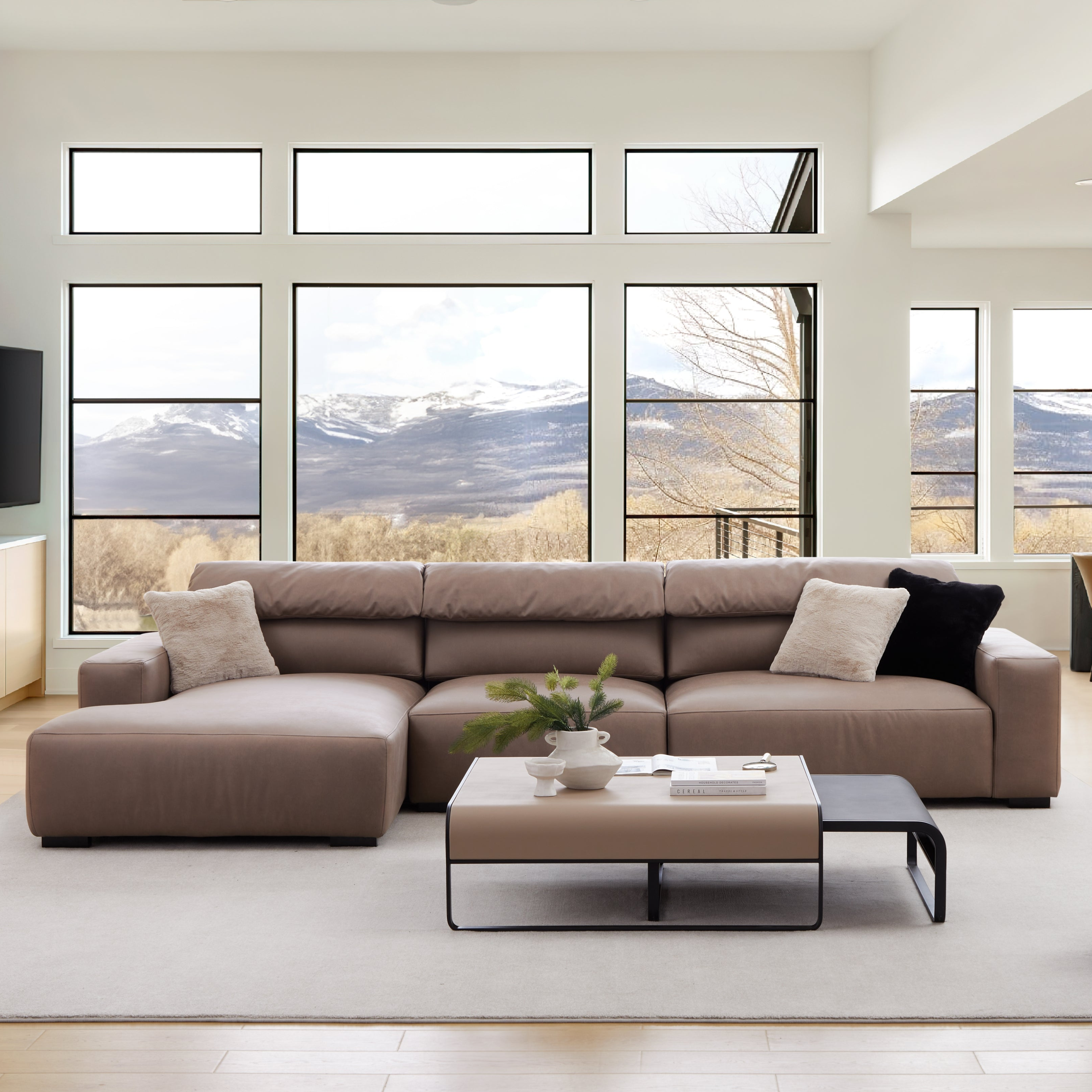 Canapé sectionnel en châtaignier