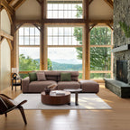 Canapé sectionnel ouvert en châtaignier