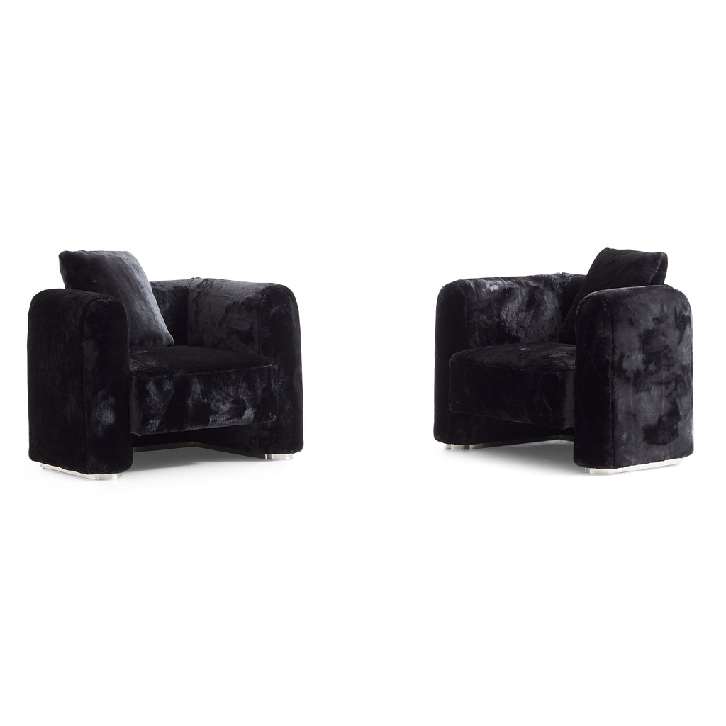 Fauteuil d'appoint en peluche Obsidian