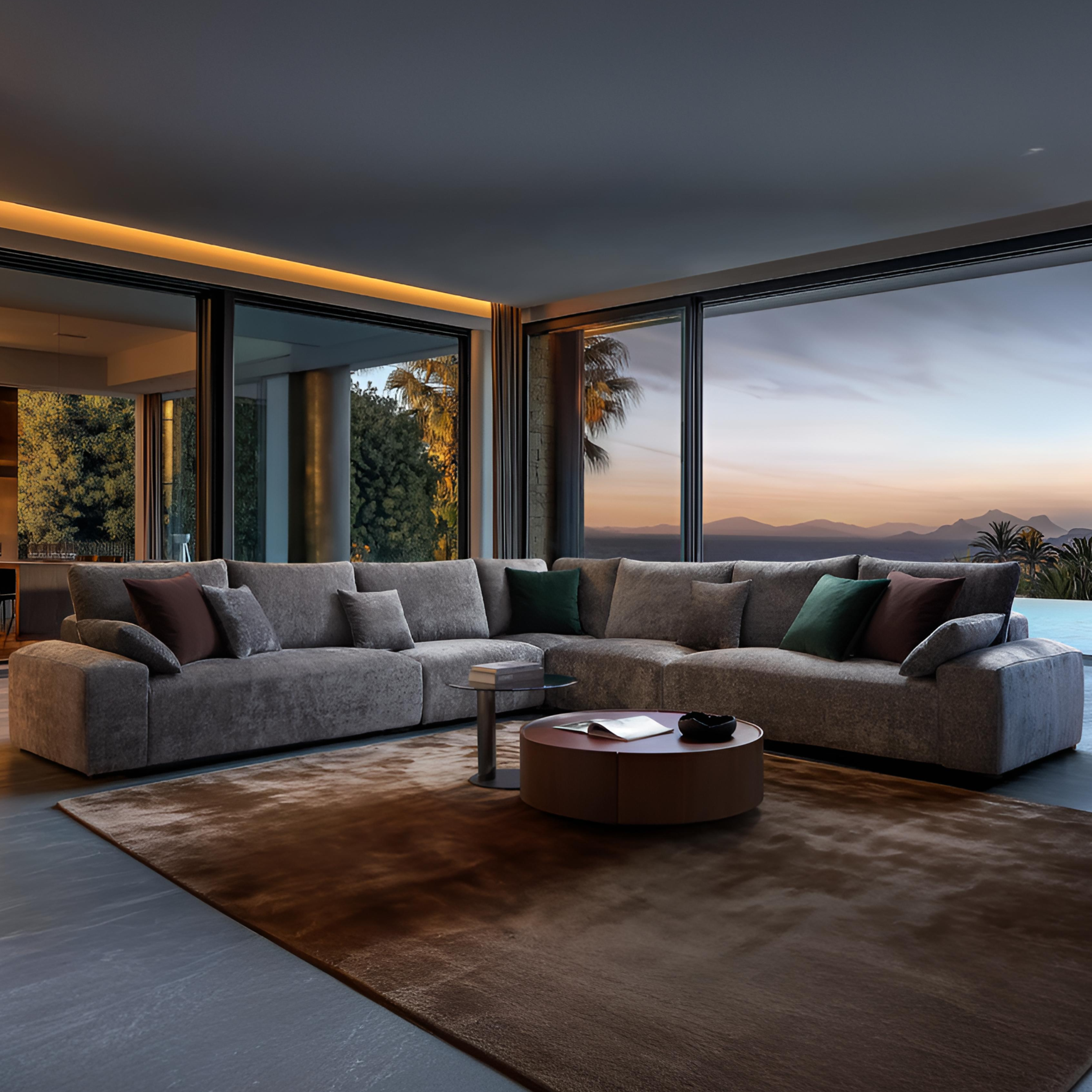 Le canapé d'angle sectionnel beige Empress