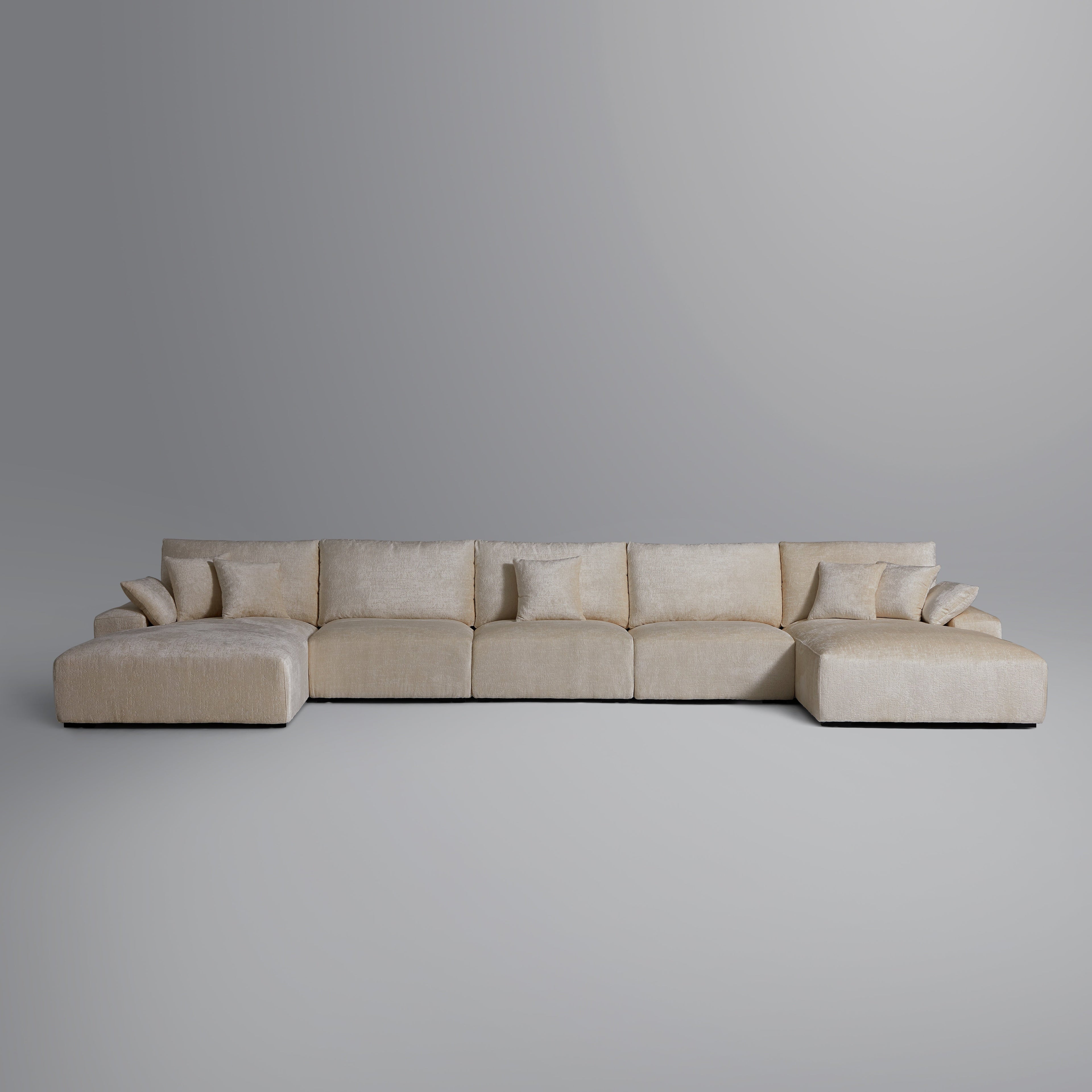 Le canapé sectionnel en U beige Empress