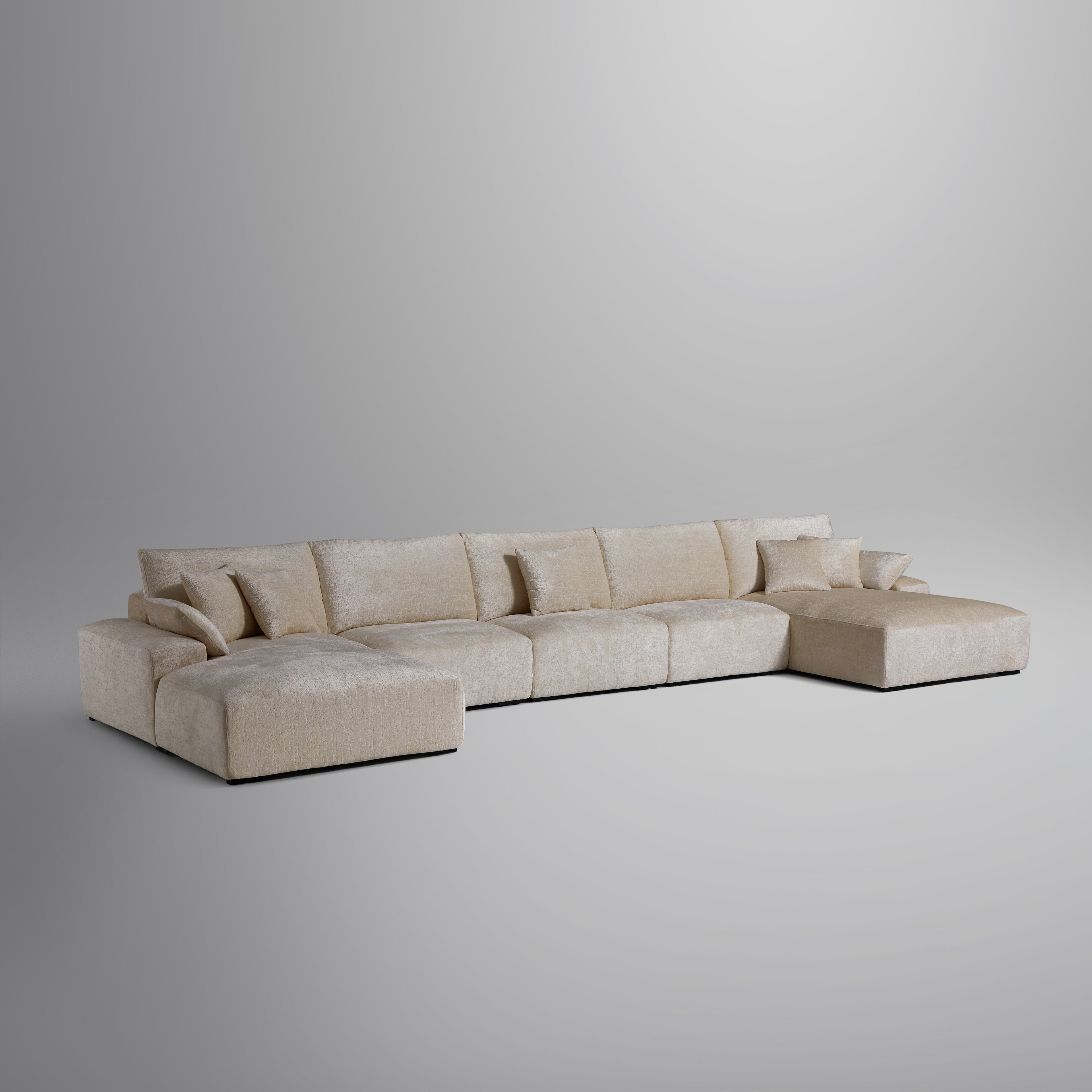 Le canapé sectionnel en U gris Empress