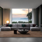 Le canapé d'angle en U jaune Empress