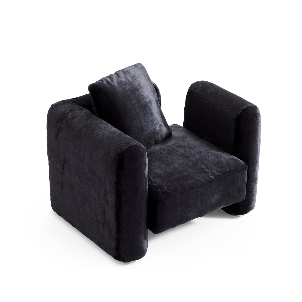 Fauteuil d'appoint en peluche Obsidian
