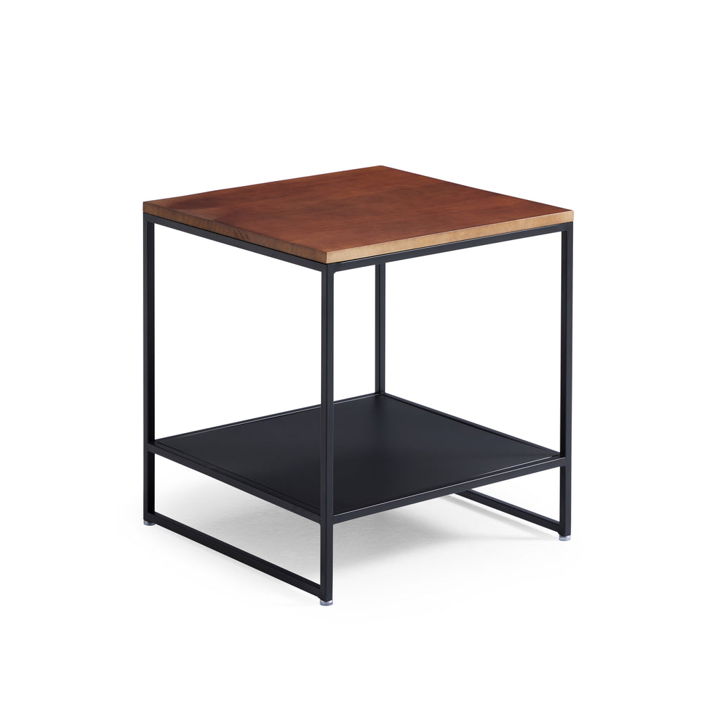 Table d'appoint de rangement en noyer Blacksteel