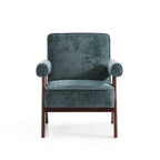 Fauteuil d'appoint en velours chenille vert Wooster