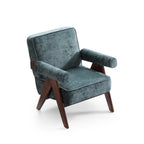 Fauteuil d'appoint en velours chenille vert Wooster