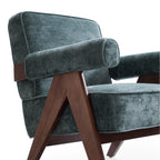Fauteuil d'appoint en velours chenille vert Wooster