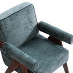 Fauteuil d'appoint en velours chenille vert Wooster