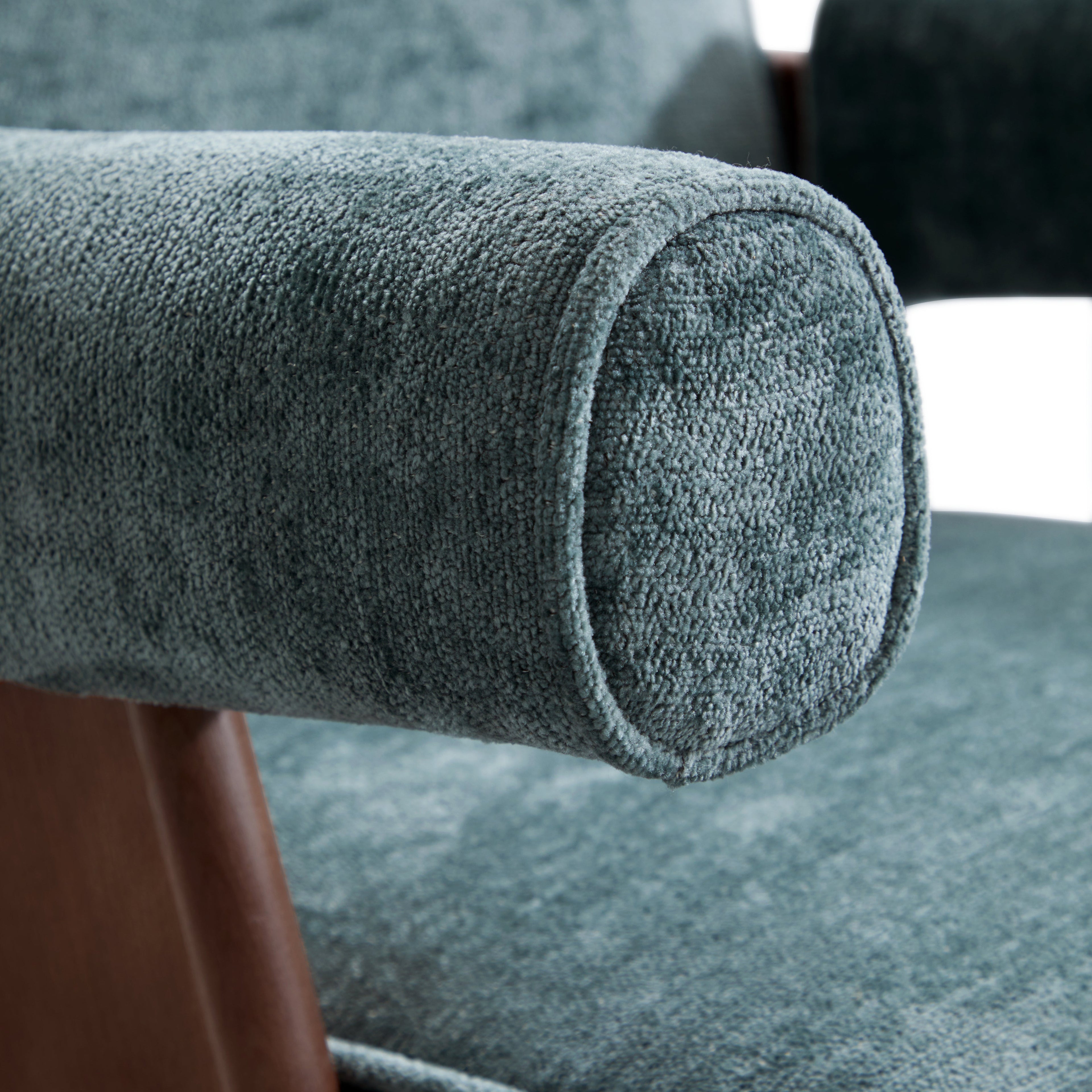 Fauteuil d'appoint en velours chenille vert Wooster