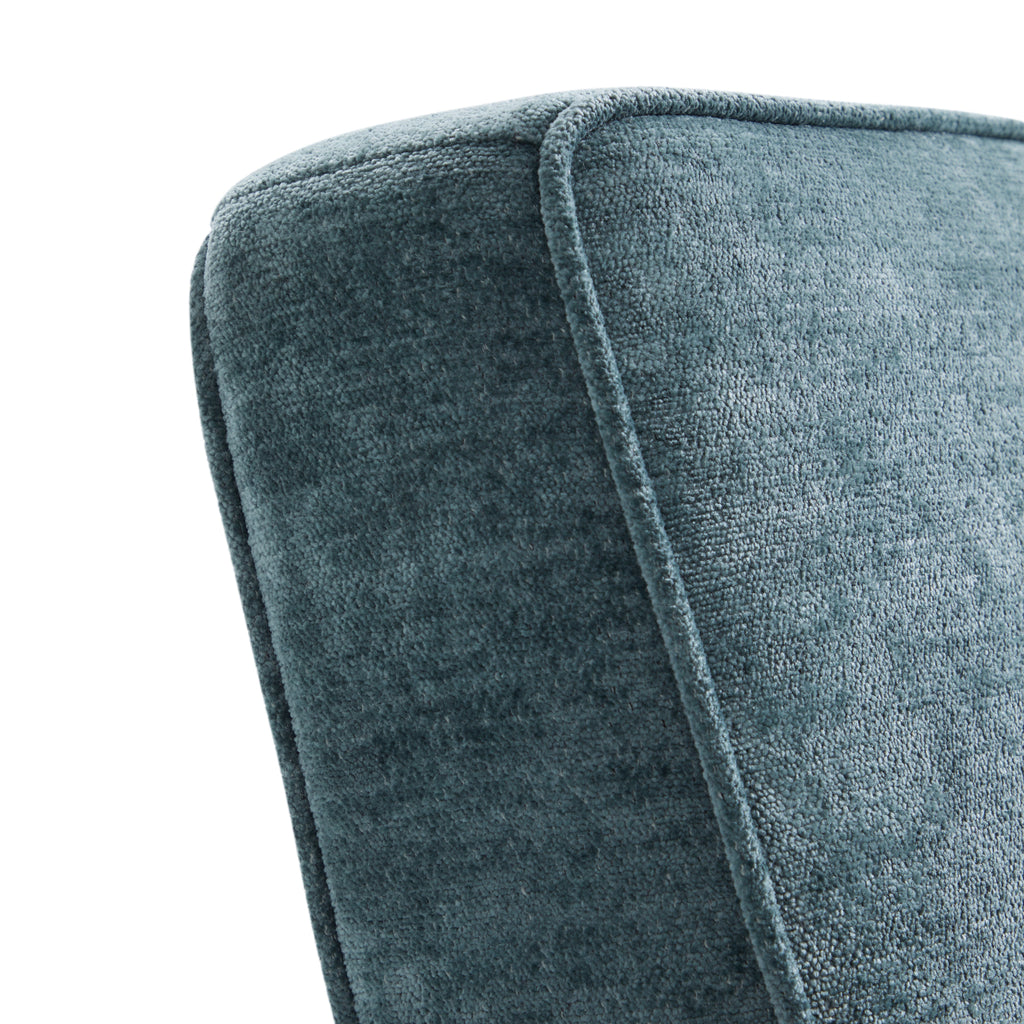 Fauteuil d'appoint en velours chenille vert Wooster