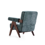 Fauteuil d'appoint en velours chenille vert Wooster