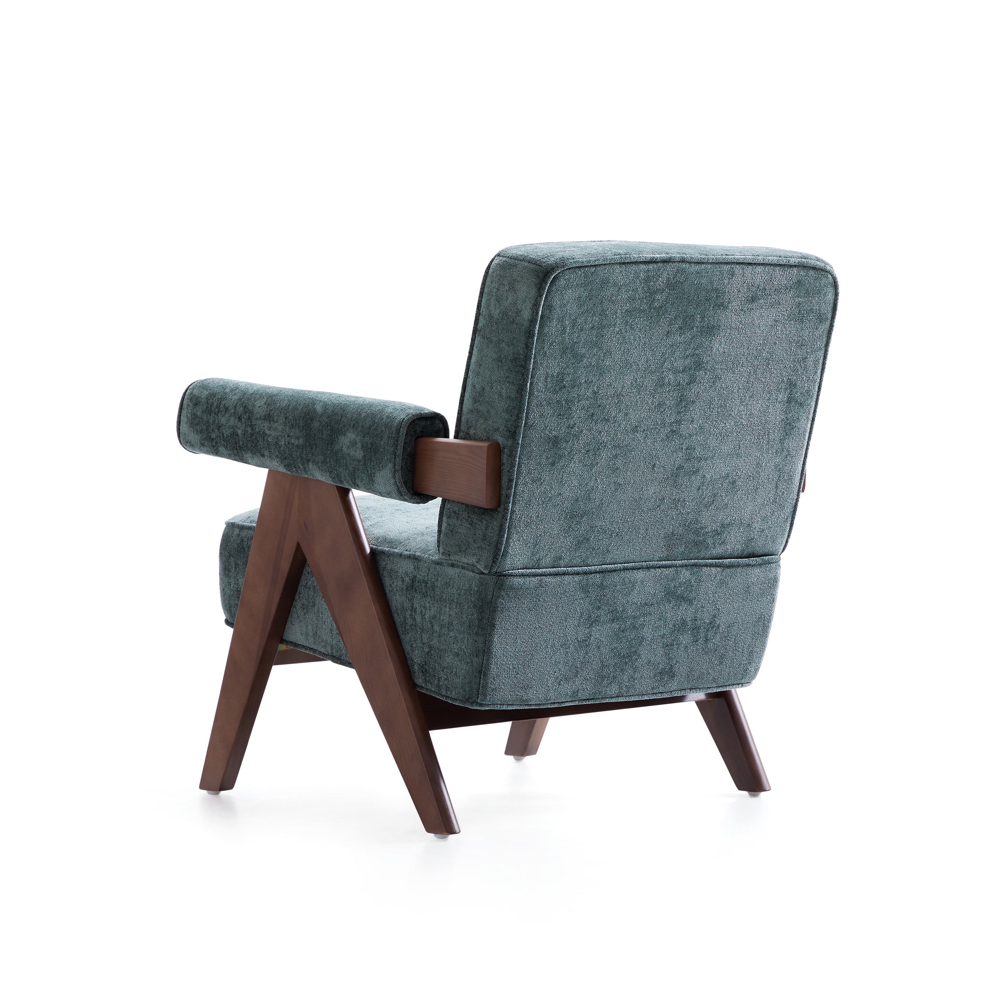 Fauteuil d'appoint en velours chenille vert Wooster