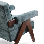 Fauteuil d'appoint en velours chenille vert Wooster