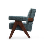Fauteuil d'appoint en velours chenille vert Wooster