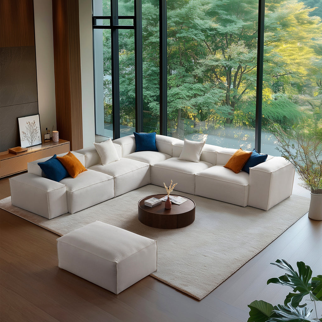 Canapé d'angle modulaire blanc Freedom